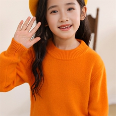 儿童时尚百搭通勤简约加厚半高领羊毛衫，童装儿童羊毛衫，博飞羊绒