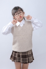 男女通用V字领羊毛马甲，童装马甲，拓晨羊绒