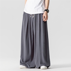 夏季新款大码日系风亚麻棉麻休闲直筒阔腿裤潮男女K303/P75，男装休闲裤，电商A221A