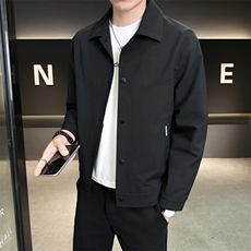 格子面料夹克纯色休闲翻领上衣外套A329-JK5087-P95，男装夹克，电商A329