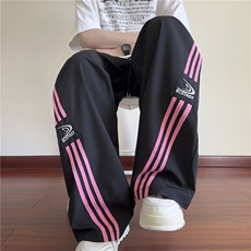 2026春夏新款潮流条纹美式宽松休闲冰丝裤B315-K25643-特p35控68，男装休闲裤，电商B315
