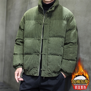 风 立领灯芯绒棉衣男加厚潮盘扣棉衣 xz815-503p145图片