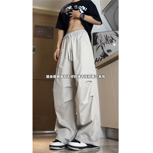 可束脚时尚格子撞色腰头宽松男士休闲裤弯刀阔腿裤 K6656-特P38图片