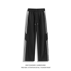 抖音品质潮流美式条纹设计速干百搭休闲裤B315-K25418-特p35控68，男装休闲裤，电商B315