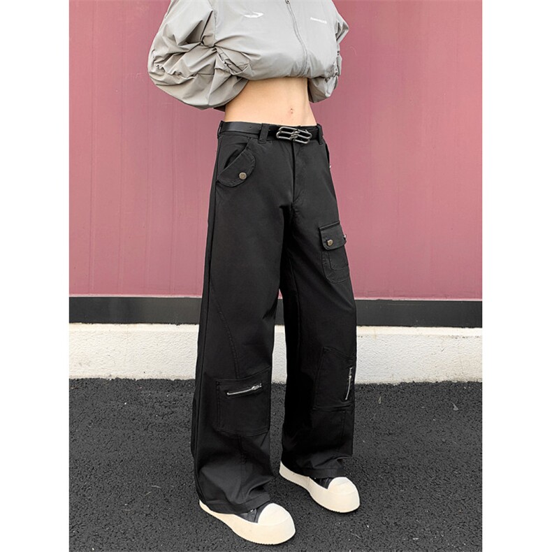 美式复古直筒工装裤男女街头多口袋拼接长裤潮牌K0655-P55，男装工装外套，星座308B-2
