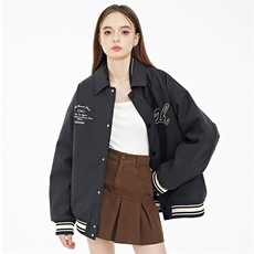 现货三色字母PU皮棒球服外套秋冬棉服带帽可拆卸，男装棉衣，电商A105