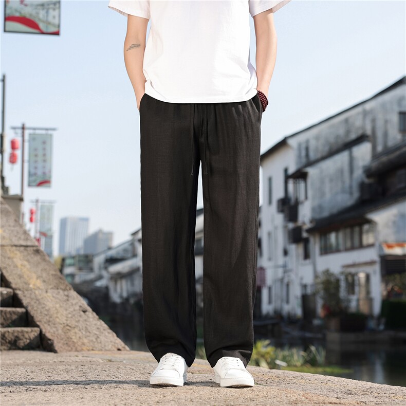2026夏季新款宽松大码纯色休闲风男装天丝休闲裤K2611，男装休闲裤，电商A008
