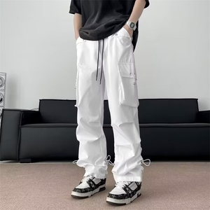 工装裤男女春夏季宽松阔腿裤子薄款潮牌运动休闲裤 KD346图片