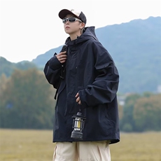 美式机能工装外套男春秋季户外防风防水冲锋衣潮牌宽松登山夹克，男装夹克，星座716-4