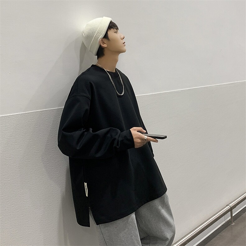 W2259-P482025春秋新款圆领重磅大码男潮ins开叉宽松卫衣,男装卫衣,星座109
