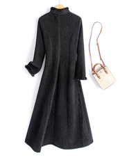 水衣源8105款冬季加厚弹力绒打底旗袍裙，女装汉服/婚纱/旗袍/礼服，水衣源