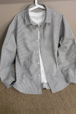 B221美式ins高街暗黑宽松条纹长袖衬衫SY2540-特P35控59，男装衬衫，电商B221