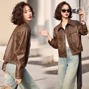 2025年春季现货时尚潮流女装精品皮衣外套图片