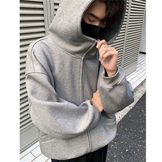 秋装500克大廓型情侣连帽卫衣oversisz厚拉链外套男女H1008P88，女装短外套，电商A341