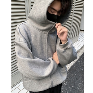 秋装 500克大廓型情侣连帽卫衣oversisz厚拉链外套男女 H1008 P88图片