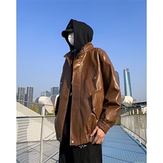 休闲运动秋季情侣机车服宽松上衣冲锋衣夹克个性男皮衣外套PW159，男装夹克，星座1116A-1（原606A）