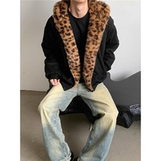 冬季羊羔绒立领拉链棉衣男cleanfit重磅帆布水洗棉服夹克，男装夹克，星座506A