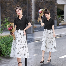 2026年夏季新中式盘扣气质休闲宽松舒适套装裙，女装套装/套裙，兰菲阁