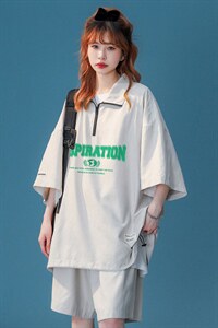 中性 夏季潮牌字母印花上衣运动休闲宽松情侣套装 TZ753-P75 控98图片