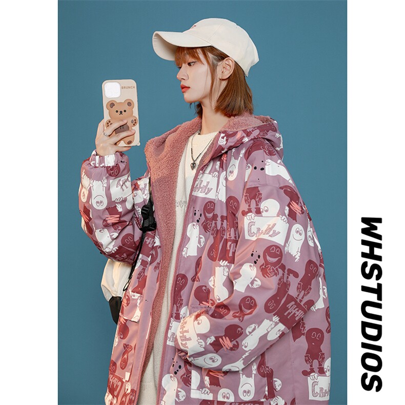 冬季两面穿品质棉衣潮牌宽松中性风上衣XM88121-特批100图片