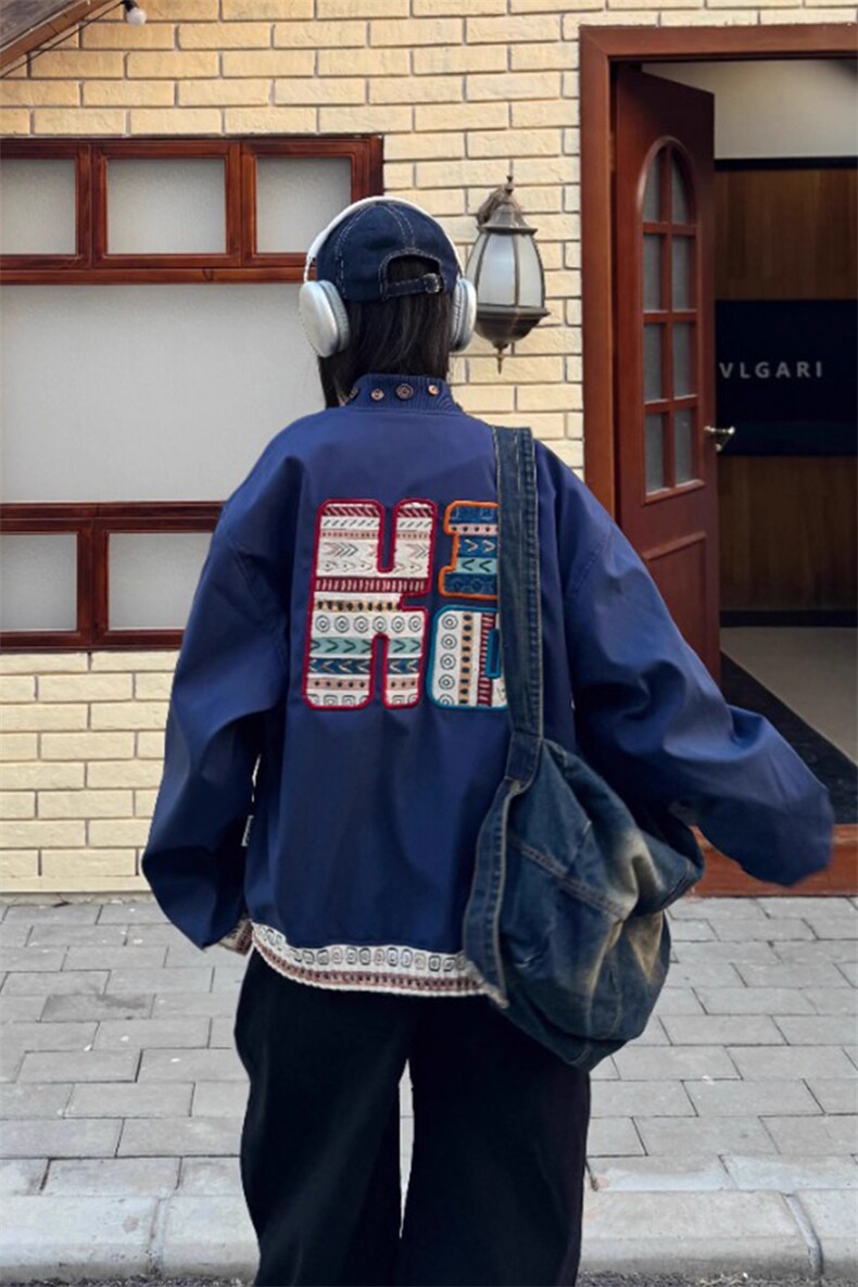 民族风贴布绣拼接飞行夹克外套JK778特P70,男装夹克,星座908-1