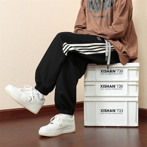 棉M-8XL 秋季新款大码束脚潮流休闲卫裤 109-K613-P50图片