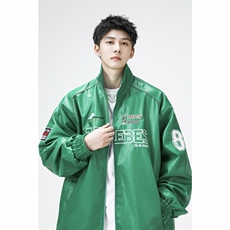 秋季新款机车服夹克男潮炸街痞帅外套宽松赛车潮牌JK079-P83，男装夹克，星座308B-2