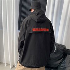 【】A003-AJ021-P55新款男士连帽工装夹克带贴标休闲外套，男装夹克，电商A003