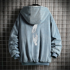 NM53147-P140牛仔外套男大码加厚加绒衣男羊羔毛服男，男装棉衣，电商A040A