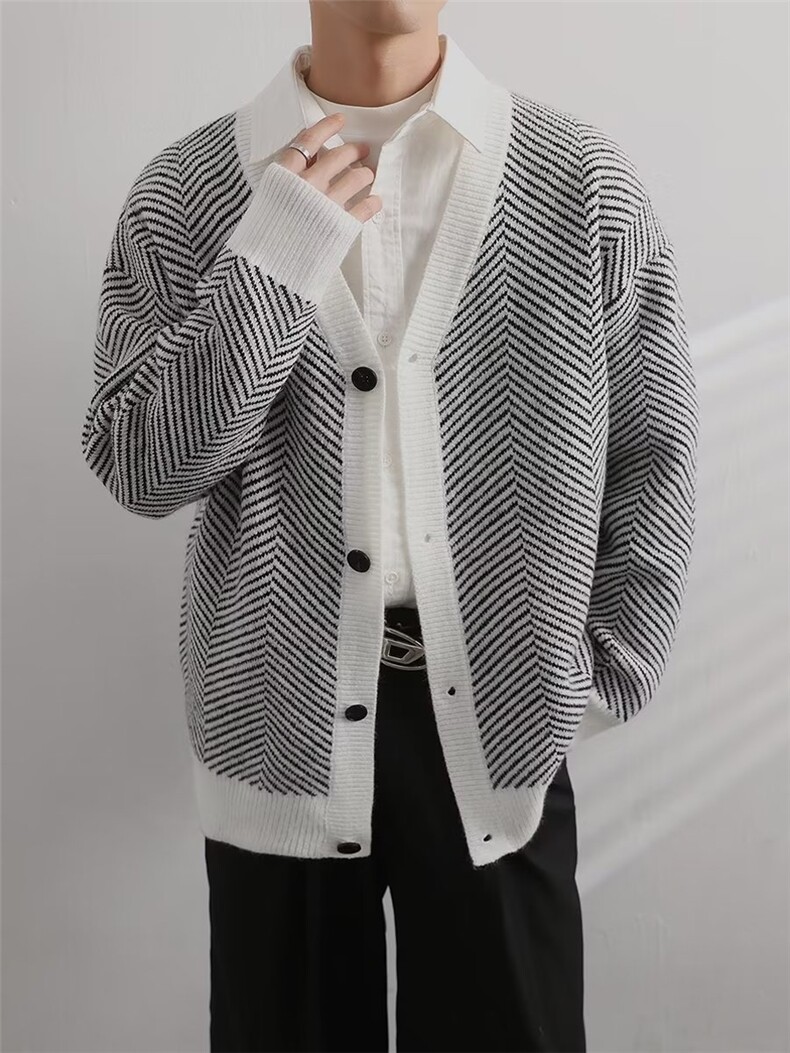 慵懒风毛衣外套男2024秋冬季新款复古针织开衫M2324-P58,男装针织衫/毛衣,星座1109-3