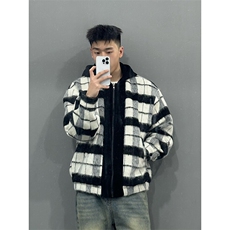 自拍图有版权YK86028-TP79秋装新款拼色连帽夹克外套，男装夹克，电商A086-1