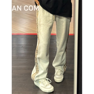【有货】JRK83CC-特P45 加绒豹纹三条杠裤子男加厚条纹卫裤图片