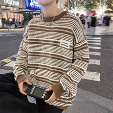 美式圆领毛衣男慵懒风休闲针织衫YM55P58，男装针织衫/毛衣，星座1116-2