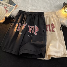 夏季美式复古字母休闲裤男潮牌宽松运动直筒五分裤K6267-P28，男装休闲裤，星座512-2