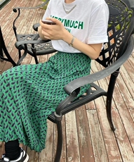 夏季新品印花雪纺半身裙现货，女装半身裙，春天