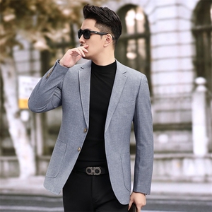 新款春季新款便西 男士格子西装 休闲西服外套 7817 P145 225，男装西服套装，电商D225-1