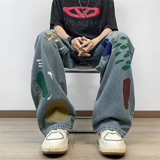美式街头印花牛仔裤男潮N6054P55，男装牛仔裤，星座1116-2