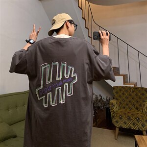 短袖男新款t恤男ins潮牌夏季宽松百搭衣服设计感小众半袖T692-p25图片