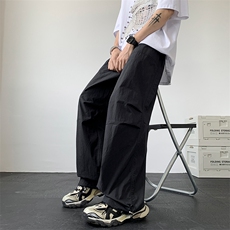 美式高街hiphop工装裤褶皱伞兵裤子宽松阔腿裤XZ211-1-K2331-P55，男装工装外套，星座211-1