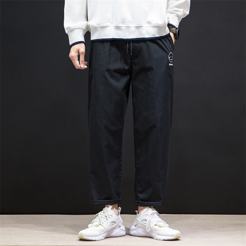 K43072-P25加绒款-P35休闲裤男士大码宽松九分裤男直筒运动裤男,男装休闲裤,电商A040A