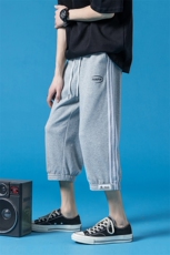 2024夏季新款日系蓝底大码魔术贴束脚七分裤M-5XHK22205-特P30，男装牛仔裤，电商A022