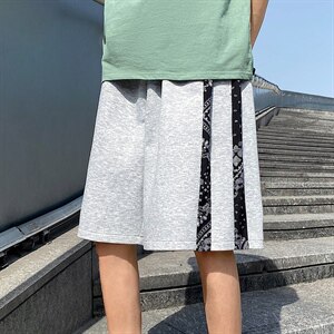 主推~港风夏季宽松休闲腰果花拼接男士运动五分短裤A125-6613-P30图片