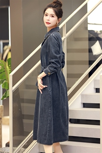牛仔连衣裙女小个子2023春秋新款时尚独特高级感气质收腰衬衫裙子图片