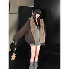 两面穿现货重磅短款座山雕棉衣男女双面穿毛毛绒棉服加厚外套，男装棉衣，电商A486-1