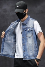 春夏季牛仔马甲男士坎肩外套背心马夹蓝色XZ1112-819-P50，男装背心/马甲，电商B223（原星座515-1）
