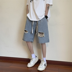 五分裤潮潮流原宿青春流行时尚男夏季牛仔短裤，男装牛仔裤，星座410-6（原星座1304-1）
