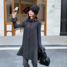 【现货】春简约纯色打底针织+背心套装裙2D148-2601-P185K275，女装套装/套裙，2D148