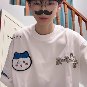 万针全刺绣工艺 高品质260克纯棉双纱美式高街宽松短袖T恤 特P33图片