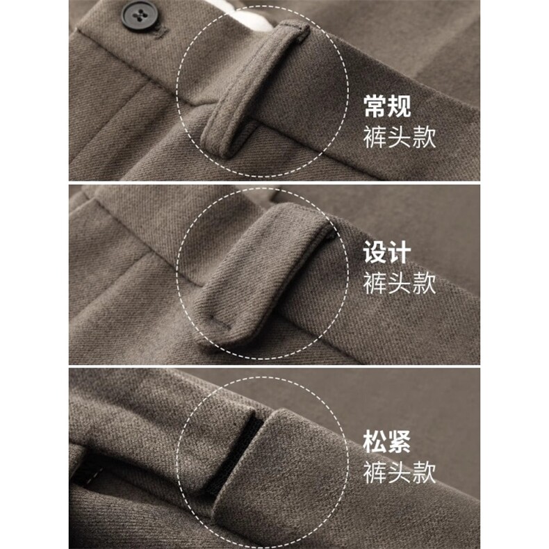 UBV保暖毛呢休闲裤子男款2026秋冬轻商务抗皱磨毛加绒西装裤加厚,男装西服套装,星座1210-1