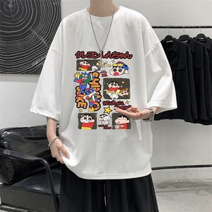 春夏季七分袖t恤男大码五分袖男短袖中袖Q11311-P30